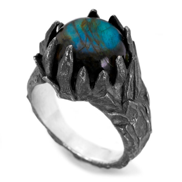 Obscurite Ring with Labradorite Stone
